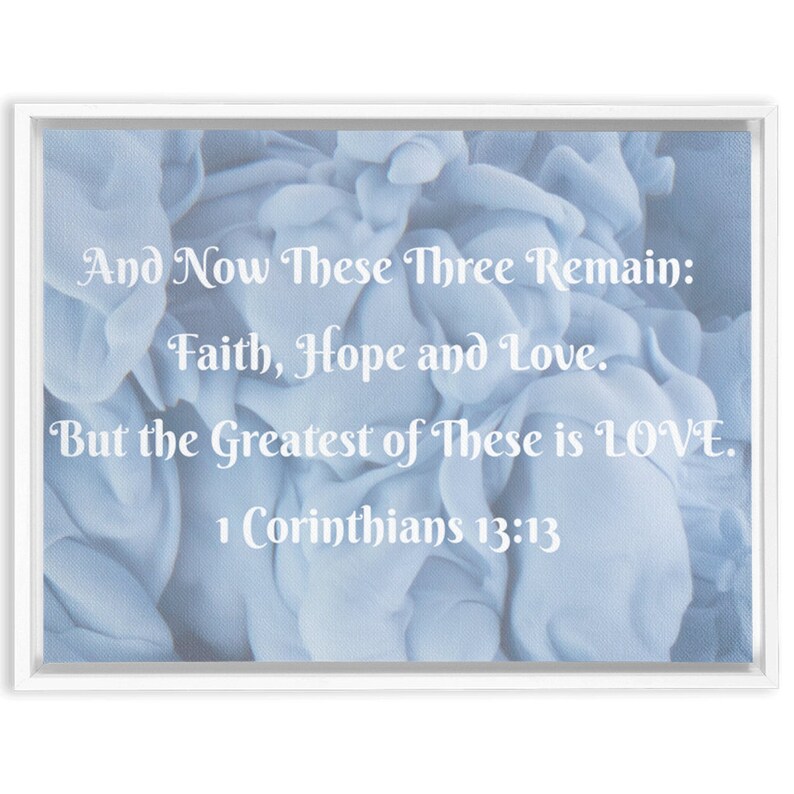 Light Blue Wall Art Home Decor Canvas with Christian Scripture | Etsy