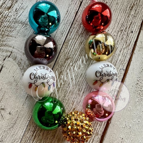 Christmas Ornament Bubblegum Necklace