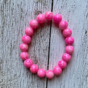 Chunky Pink Stretchy Bracelet