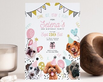 Dog Painting Party Invitation Template