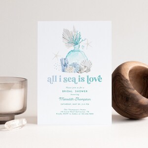 All I Sea Is Love Invitation, Sea Bridal Shower, Ocean Bridal Shower, Under The Sea Bridal, Wedding Invitation, Printable File, 59