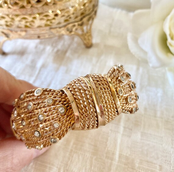 Boucher cuff bracelet with bezel set diamanté rhi… - image 2