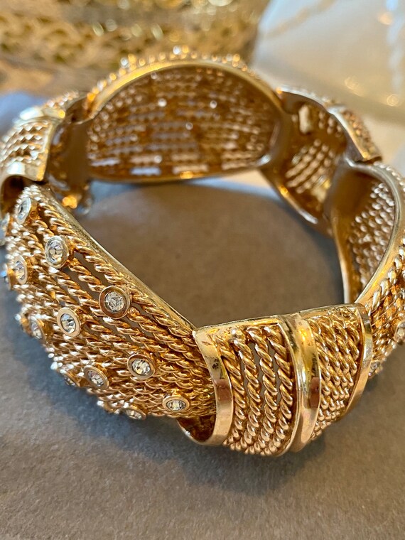 Boucher cuff bracelet with bezel set diamanté rhi… - image 9