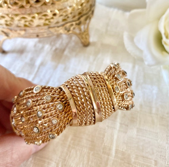 Boucher cuff bracelet with bezel set diamanté rhi… - image 10