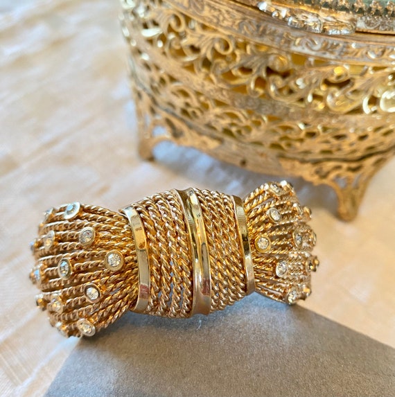 Boucher cuff bracelet with bezel set diamanté rhi… - image 3