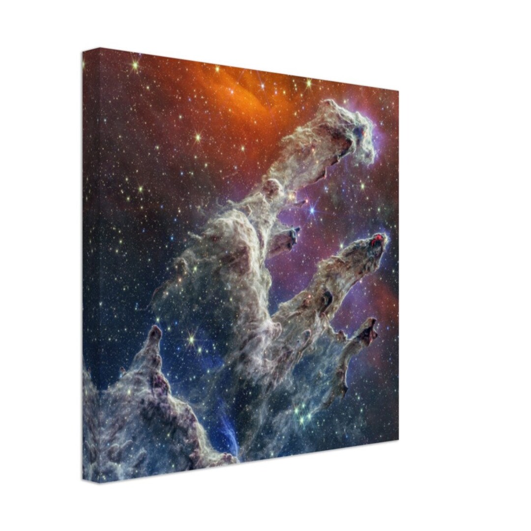 Pillars of Creation in the Eagle Nebula nircam and MIRI Composite Image