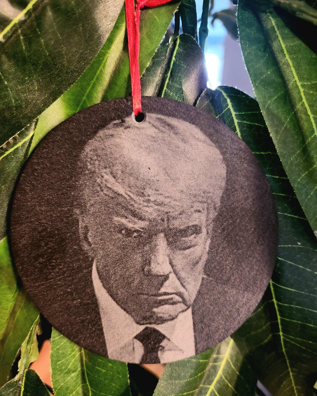 Trump 2024 Mugshot Christmas Ornament for Christmas Tree Engraved and