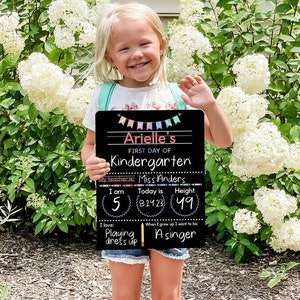 First Day of School Sign, Last Day of School Sign, Back to School Chalkboard, Kindergarten Sign, Personalized Sign, Cute Back to School sign