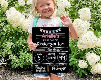 First Day of School Sign, Last Day of School Sign, Back to School Chalkboard, Kindergarten Sign, Personalized Sign, Cute Back to School sign