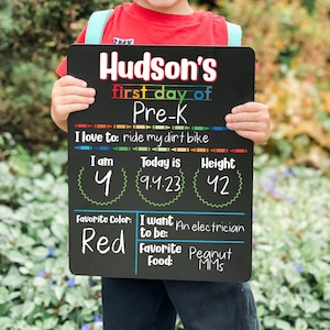 First Day of School Chalkboard Sign, Back to School Sign, Reusable School Sign, Last Day Of School, School Photo Prop, Reversible School