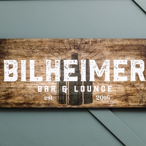 Custom Bar & Lounge Sign, Custom Rustic Sign for Dad, Bar and Lounge Sign, Man Cave Sign, Personalized Bar Sign, Decor for Home Bar