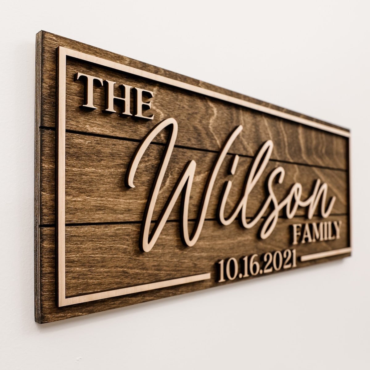 3D Family Last Name Sign, Anniversary Gift, Farmhouse Family, Housewarming Gift, Custom Family Sign, Wooden Name Sign, Christmas Gift - Etsy