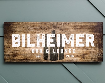 Custom Bar & Lounge Sign, Custom Rustic Sign for Dad, Bar and Lounge Sign, Man Cave Sign, Personalized Bar Sign, Decor for Home Bar