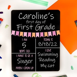First Day of School Chalkboard Sign, Back to School Sign, Reusable School Sign, Last Day Of School, School Photo Prop, Reversible Option