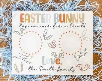 Personalized Easter Bunny Tray, Tray for Bunny, Kids Easter Activity, Wooden Easter Bunny Tray, Dear Easter Bunny, Bunny Tray