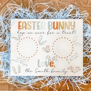 Personalized Easter Bunny Tray, Tray for Bunny, Kids Easter Activity, Wooden Easter Bunny Tray, Dear Easter Bunny, Bunny Tray