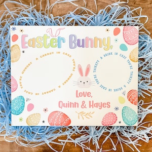 Personalized Easter Bunny Tray, Tray for Bunny, Kids Easter Activity, Wooden Easter Bunny Tray, Dear Easter Bunny, Wooden Bunny Tray
