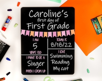 First Day of School Chalkboard Sign, Back to School Sign, Reusable School Sign, Last Day Of School, School Photo Prop, Reversible Option