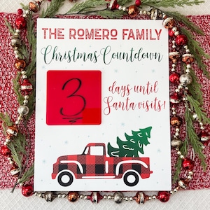 Family Christmas Countdown, Personalized Holiday Countdown, Wood Advent Calendar, Santa Countdown Sign,Christmas Home Decor, Days Until Xmas