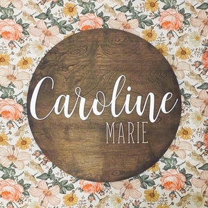 Nursery Name Sign | 3D Custom Name Sign | Baby Shower Gift | Round Wood Name Sign | Baby Name Sign | Name Sign for Baby | Boho Nursery Decor