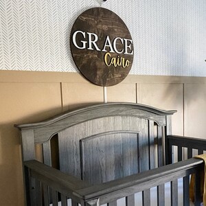 Nursery Name Sign | 3D Custom Name Sign | Baby Shower Gift | Round Wood Name Sign | Baby Name Sign | Name Reveal | Nursery Theme | Crib Sign