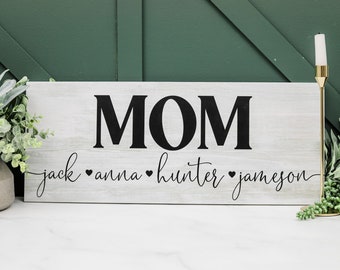 Personalized Mother's Day Gift, Gift For Mom, Rustic Sign For Mom, Custom Wooden Sign, Mom Wood Sign, Personalized Gift, Gift From Kids