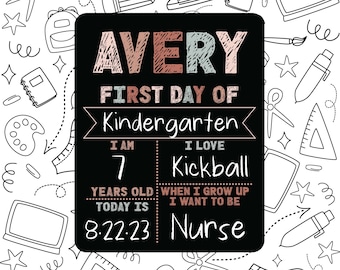 Boho First Day of School, 11x14 inches, Last Day of School Sign, Back to School Sign Chalkboard Kindergarten Preschool 1st Day Sign