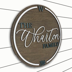 3D Family Last Name Sign | Custom Last Name Sign | Personalized Wood Sign | Bridal Shower Gift | Anniversary Gift | Established Wedding Date