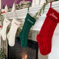 Embroidered Christmas Stockings, Knit Christmas Stockings, Personalized Christmas Stocking, Custom Embroidered Name Christmas Stocking
