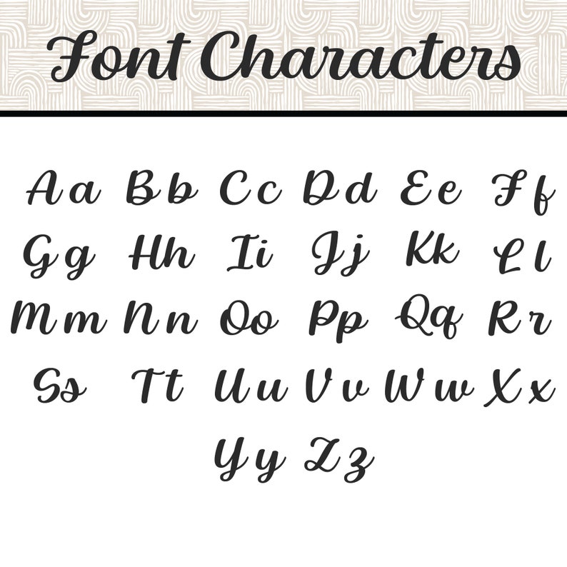 May include: A graphic showing the alphabet in a cursive font style. The letters are in black on a white background.