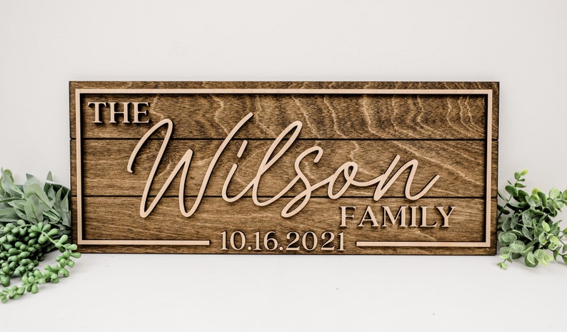 3D Family Last Name Sign, Anniversary Gift, Farmhouse Family, Housewarming Gift, Custom Family Sign, Wooden Name Sign, Christmas Gift