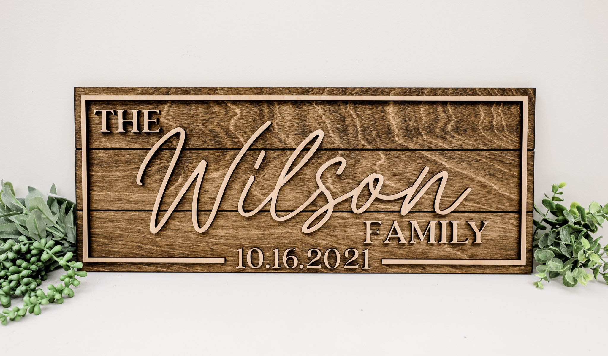 3D Family Last Name Sign, Anniversary Gift, Farmhouse Family ...