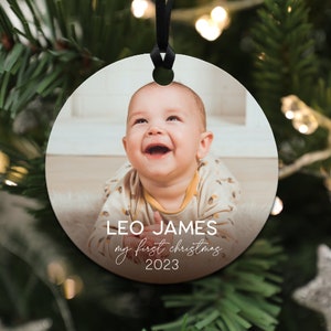 Personalized Baby's First Christmas Ornament, Handcrafted Keepsake with Name and Birth Year, Customizable Holiday Decoration, Perfect Gift