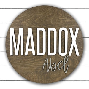 Round Nursery Name Sign | Custom Name Sign | Baby Shower Gift | Round Wood Name Sign | Round Name Sign for Boy | Baby Name Sign | Crib S