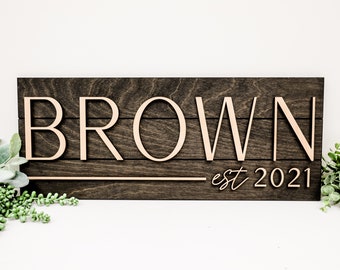 3D Family Last Name Sign, Custom Last Name Sign, Established Wedding Gift, Personalized Home, Family Established, Custom Sign, Family Name