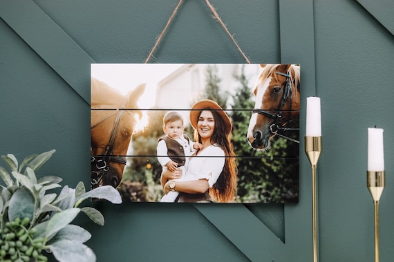 Personalized Picture On Wood, Baby Shower Gift, Custom Photo Gift, Gift For Parents, Rustic Pallet Decor, Farmhouse Decor, Gift for Grandma