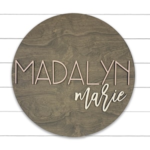 Nursery Name Sign | 3D Custom Name Sign | Baby Shower Gift | Round Wood Name Sign | Baby Name Sign | Name Reveal | Nursery Theme | Crib Sign