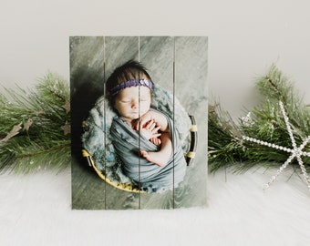 Custom Photo Pallet, Photo on Wood, Baby Shower Gift, Mother's Day Gift, Gift For Parents, Rustic Pallet Wall Decor, Farmhouse Decor, Custom