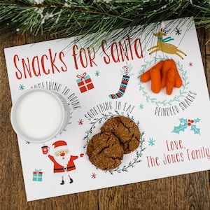 Personalized Santa Cookie Plate | Christmas Eve Cookie Tray | Santa Cookie and Milk Platter | Wooden Farmhouse Cookie | Custom Dear Santa