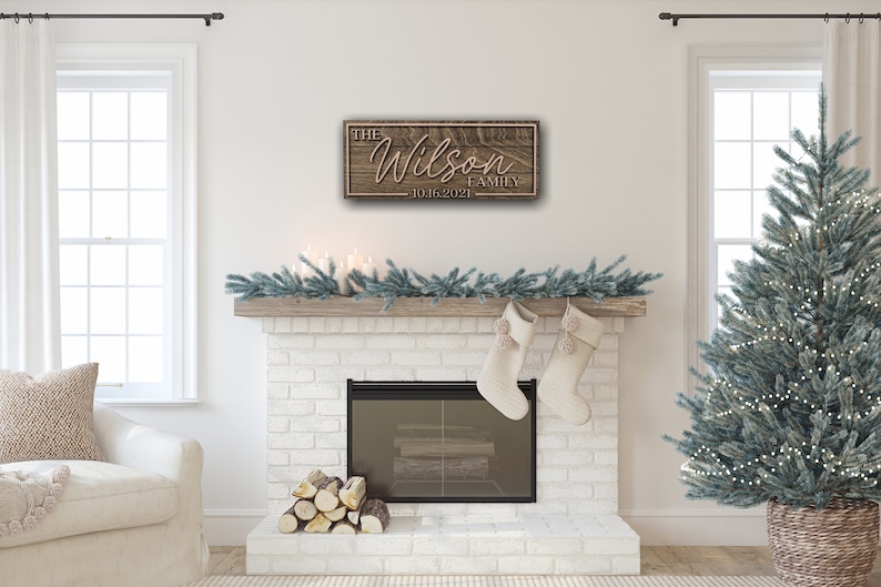 3D Family Last Name Sign, Anniversary Gift, Farmhouse Family, Housewarming Gift, Custom Family Sign, Wooden Name Sign, Christmas Gift