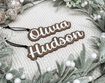 3D Christmas Ornament Name Tags, Christmas Stocking Name Tags, Layered  Wooden Stocking Tag, Unique Gift, Wood Ornament, Farmhouse Decor