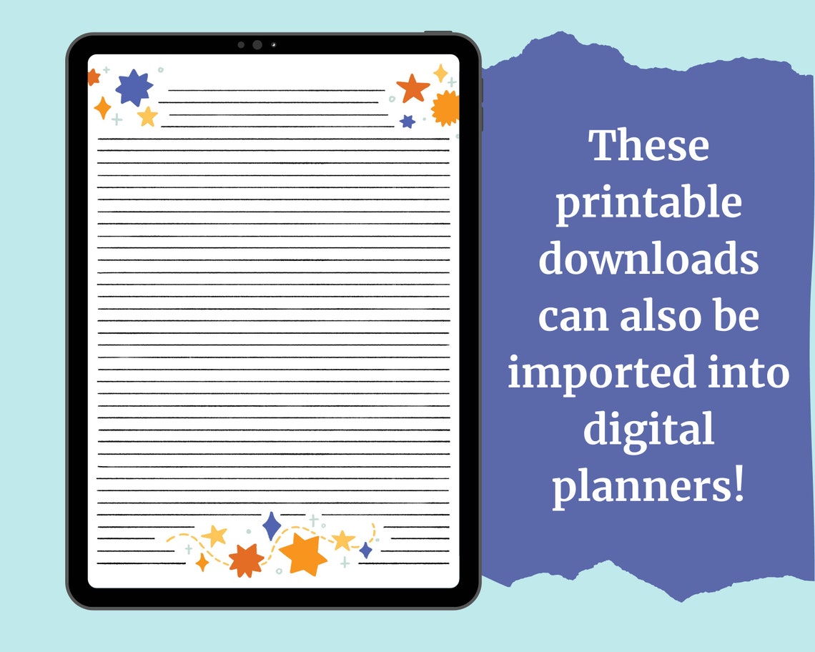 Aesthetic Lined Note Paper Printable Planner Bullet Journal | Etsy