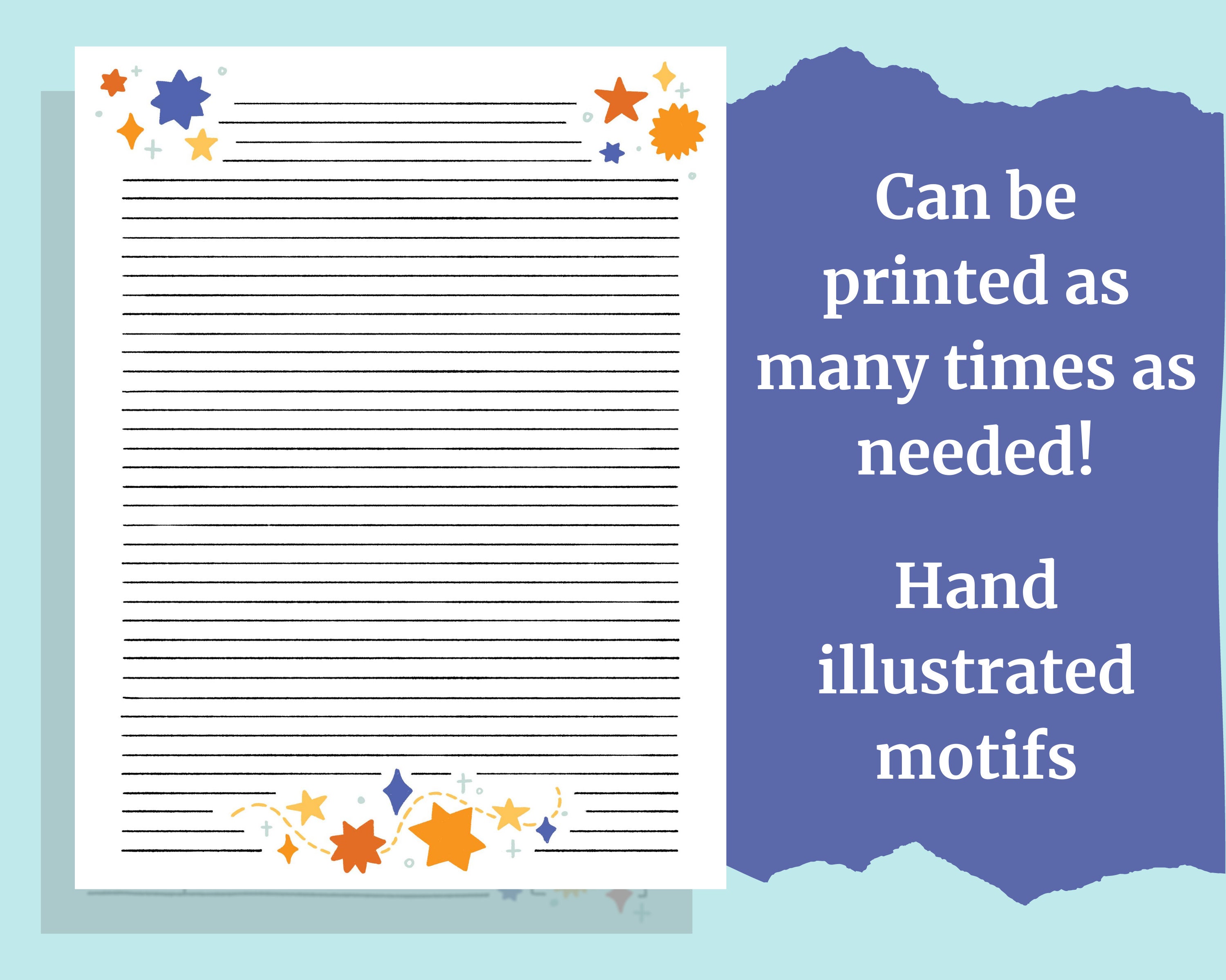 aesthetic lined note paper printable planner bullet journal etsy