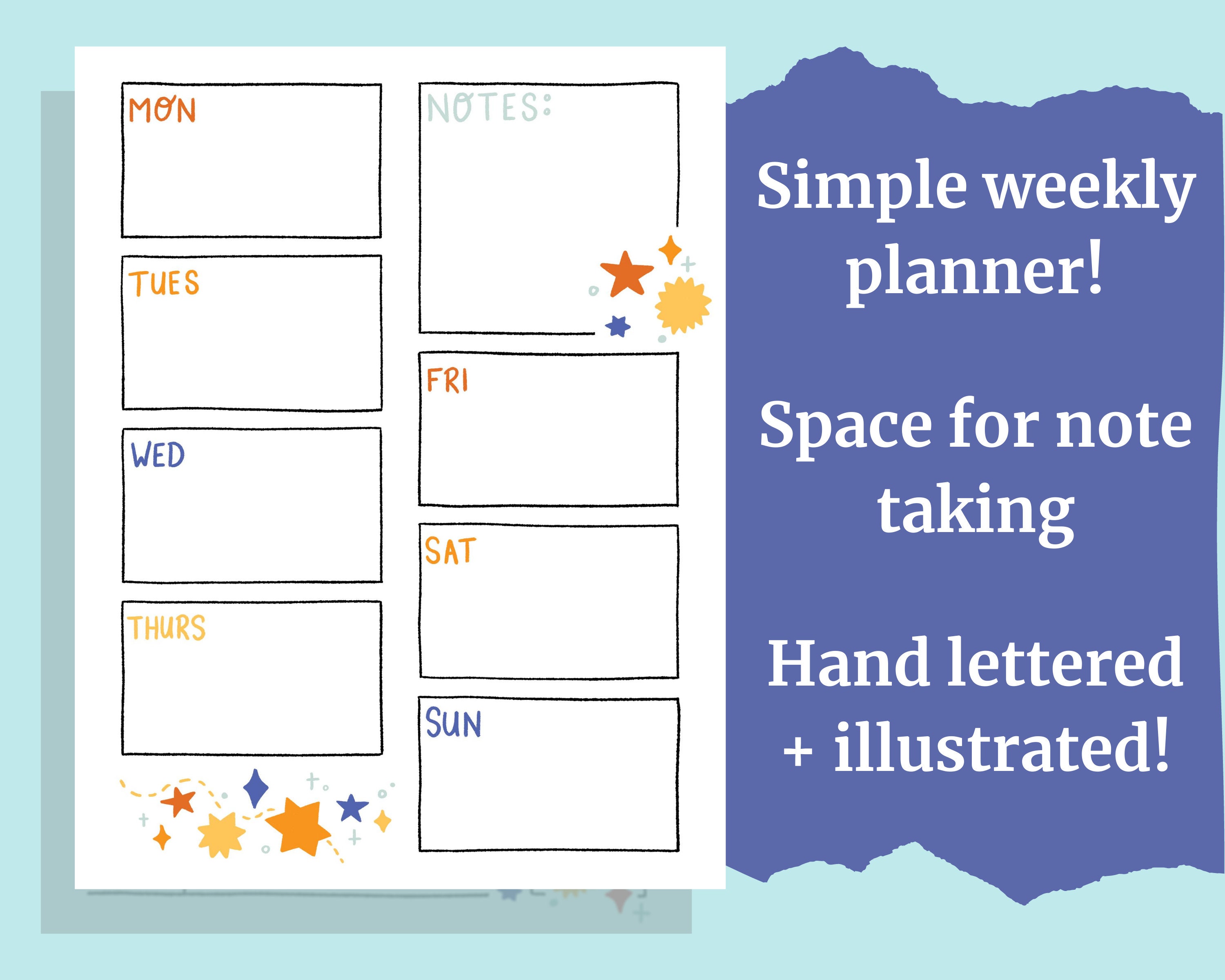 aesthetic planner printable bundle weekly monthly undated etsy