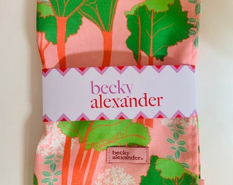 Tea towel, Rhubarb, florals