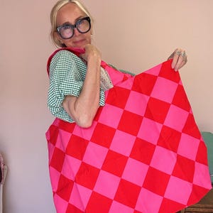 Extragroße Hopsack Tragetasche: Harlekin Print Weekender