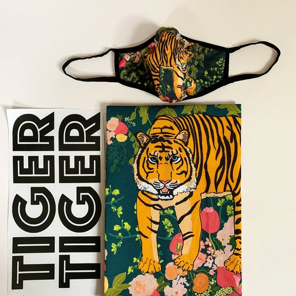 SALE COMBO Tiger Tiger tea towel and Tiger Tiger Mask Face Covering