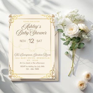 Gender Neutral Baby Shower Invitation: Editable Digital Ecard