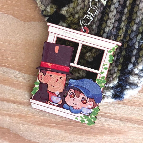 Professor Layton Window / Wood Charm