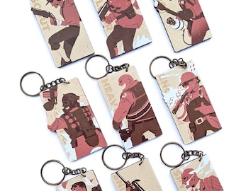 TF2 Classes / Wood Keychain